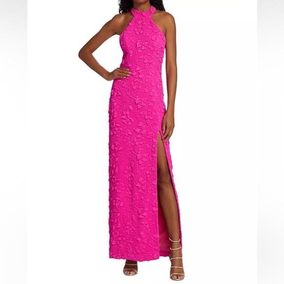 PatBO ​Stretch Jacquard Halterneck Maxi Dress Size 2 NWT - Picture 2 of 7